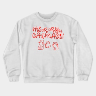 Merry Catmas, Red Crewneck Sweatshirt